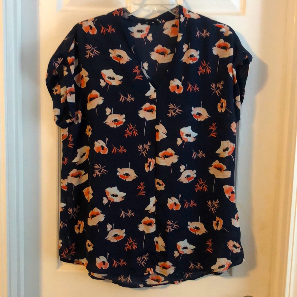 Blue Floral Blouse